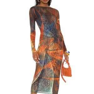 Farai London Mona Midi Dress in Multi XS